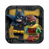 8 stk Små Fyrkantiga Papptallrikar 18x18 cm - Lego Batman