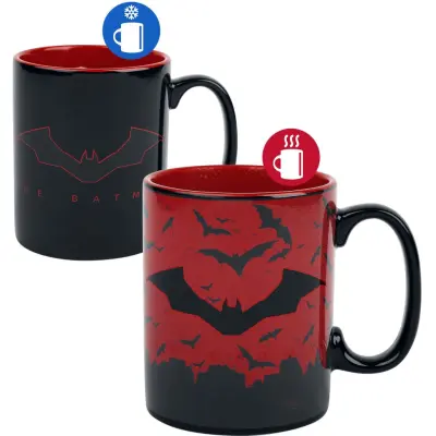 Batman - DC Comics Mugg - The Batman - mugg med thermoseffekt - för None - svart/röd