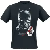 Batman - DC Comics T-shirt - Batman Serious Face With Playing Cards - M 3XL - för Herr - svart