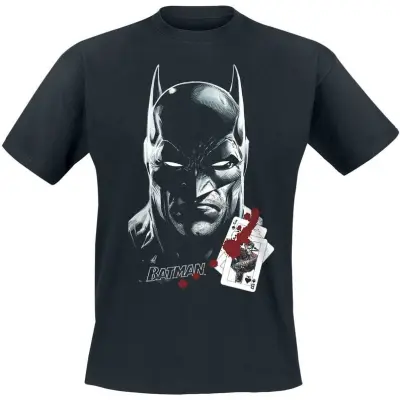 Batman - DC Comics T-shirt - Batman Serious Face With Playing Cards - M 3XL - för Herr - svart