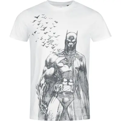 Batman - DC Comics T-shirt - Batman's Fly - S XXL - för Herr - vit