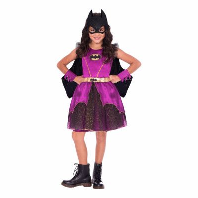 Batgirl Lila Klänning Barn Maskeraddräkt - Large
