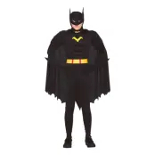 Superhjälte med Muskler Svart Teen Maskeraddräkt - One size