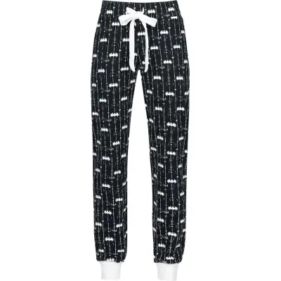 Batman Pyjamasbyxor - Bat-Logo - L - för Dam - svart/vit