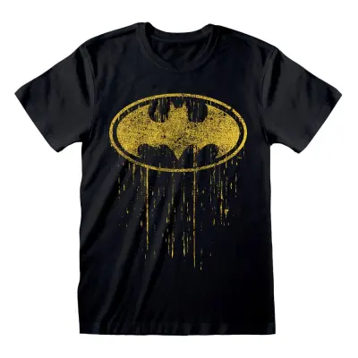 Batman T-Shirt Dripping Symbol Size L