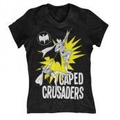 Caped Crusaders Girly V-Neck Tee, Girly V-Neck T-Shirt