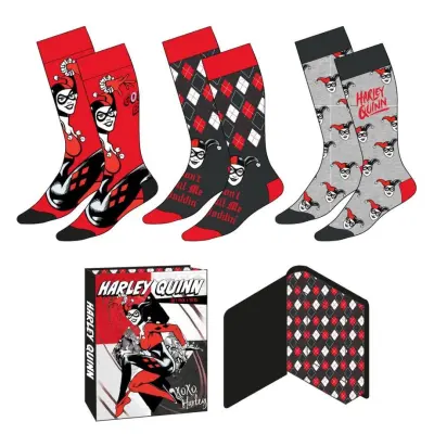DC Comics Harley Quinn pack 3 adult socks