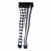 Harley Quinn Svart/Vita Tights - One size