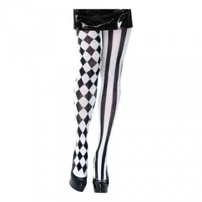 Harley Quinn Svart/Vita Tights - One size