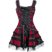 Hell Bunny Kort klänning - Harley Tartan Dress - XS XL - för Dam - röd/svart