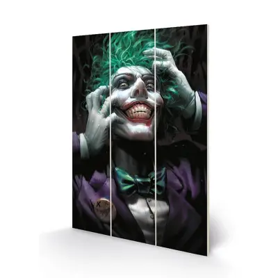 Dc Comics - Joker (Crazy Close Up) - Wood Print 20X29.5