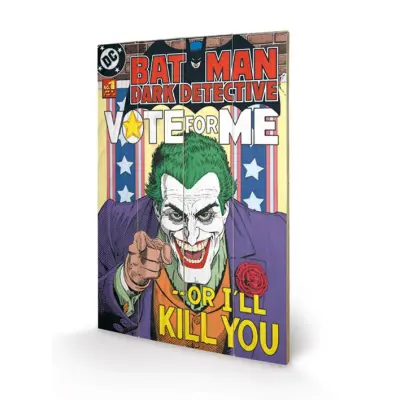Dc Comics - Printing On Wood 40X59 - The Joker Vote For Me