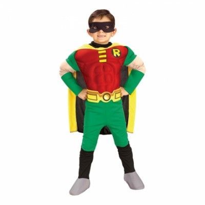 Robin med Muskler Barn Maskeraddräkt - Small