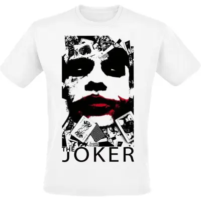 Batman - DC Comics T-shirt - The Joker - Red Lips - S 5XL - för Herr - vit